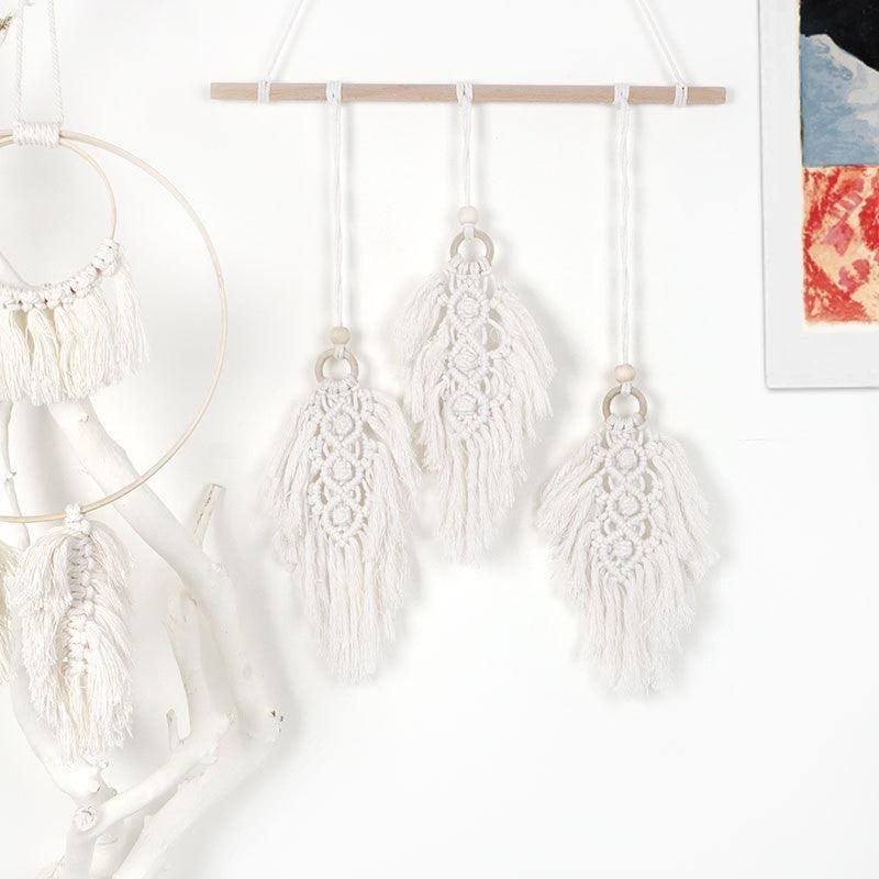 Leaf Shape Boho Handmade Macrame Wall Hanging Knitting Cotton Rope Home Decor