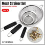 3pcs Stainless Steel Strainer Sifter for Soya Milk Flour Tea Juice Leak Proof