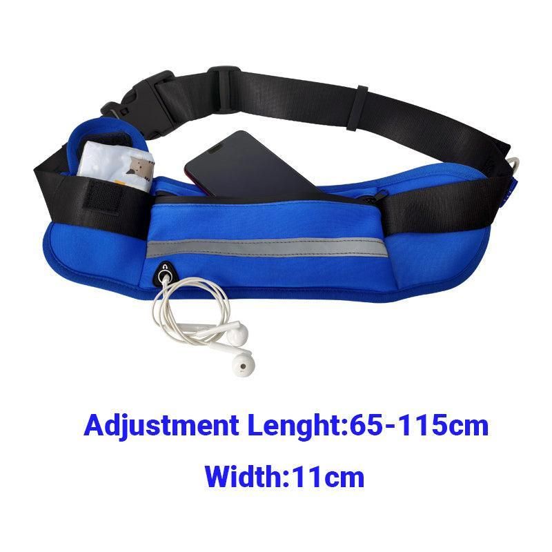 Hands Free Dog Leash Adjustable Lead with Waist Belt Bag for Walking Jogging Running - Black+Grey