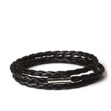 1Pc New Fashion Men Women Three Laps Pu Leather Bracelet Wristband Bangle Punk - Red - 45-Degree Angle