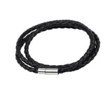 1Pc New Fashion Men Women Three Laps Pu Leather Bracelet Wristband Bangle Punk - Red - Extra Image