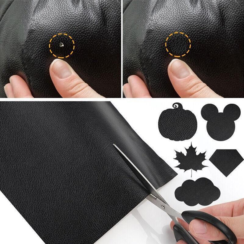2X Self Adhesive Leather Repair Patches Kit for Sofa Couch Auto Interior Use - Brown