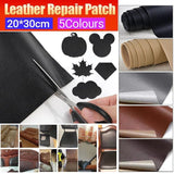 2X Self Adhesive Leather Repair Patches Kit for Sofa Couch Auto Interior Use - Khaki - Front View