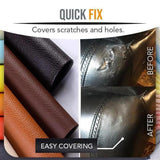 2X Self Adhesive Leather Repair Patches Kit for Sofa Couch Auto Interior Use - Red Brown