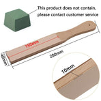Dual Sided Leather Strop Knife Sharpening Paddle with Green Polishing Compound