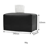 Large Size Tissue Box Dispenser Paper Holder Napkin Case Pu Leather Cover - Black