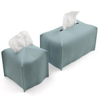 Large Size Tissue Box Dispenser Paper Holder Napkin Case Pu Leather Cover - Black