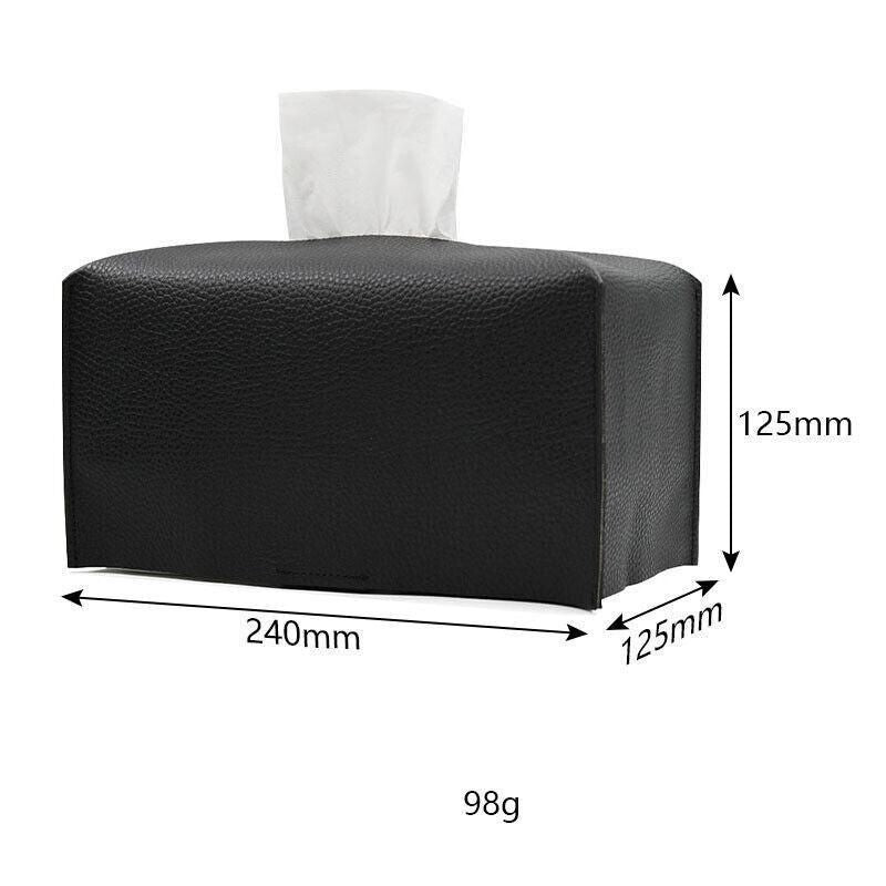 Large Size Tissue Box Dispenser Paper Holder Napkin Case Pu Leather Cover - Grey