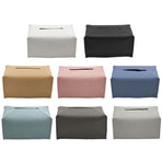 Large Size Tissue Box Dispenser Paper Holder Napkin Case Pu Leather Cover - White