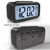 Digital Bedside Led Snooze Alarm Clock Time Temperature Day/Night Desktop Clock - White - Extra Image