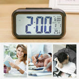 Digital Bedside Led Snooze Alarm Clock Time Temperature Day/Night Desktop Clock - White - Extra Image