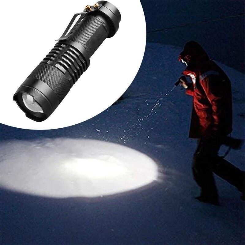 5/10x Mini Q5 LED Flashlight Torch Adjustable Focus Zoom Light Lamp 1200LM - 5PCS