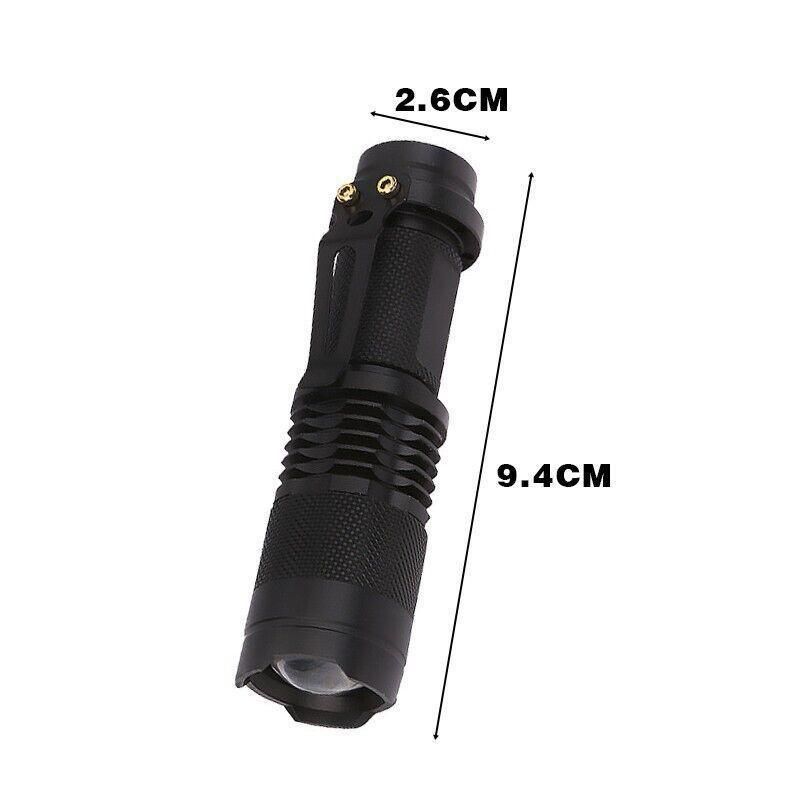 5/10x Mini Q5 LED Flashlight Torch Adjustable Focus Zoom Light Lamp 1200LM - 5PCS