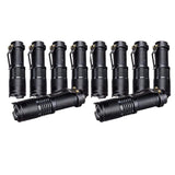 5/10x Mini Q5 LED Flashlight Torch Adjustable Focus Zoom Light Lamp 1200LM - 5PCS - Close-Up Angle