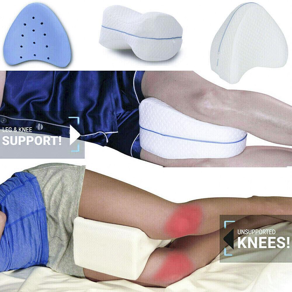 Knee Support Ergonomic Memory Foam Leg Pillow Cushion Washable Cover