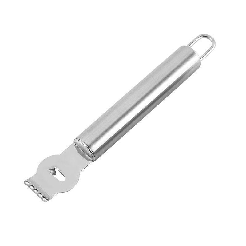 Lemon Zester Grater Knife Tool Stainless Steel with Channel Garnish Citrus Lime - Silver