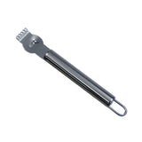 Lemon Zester Grater Knife Tool Stainless Steel with Channel Garnish Citrus Lime - Silver - Low Angle