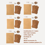 5 Set Vintage Cowhide Letter Paper Envelope Stationery Writing Set for Gifts - 1