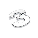 A-Z Alphabet Letters Car Sticker Self Adhesive Auto Badge Emblem 3D Chrome Good - Number 3
