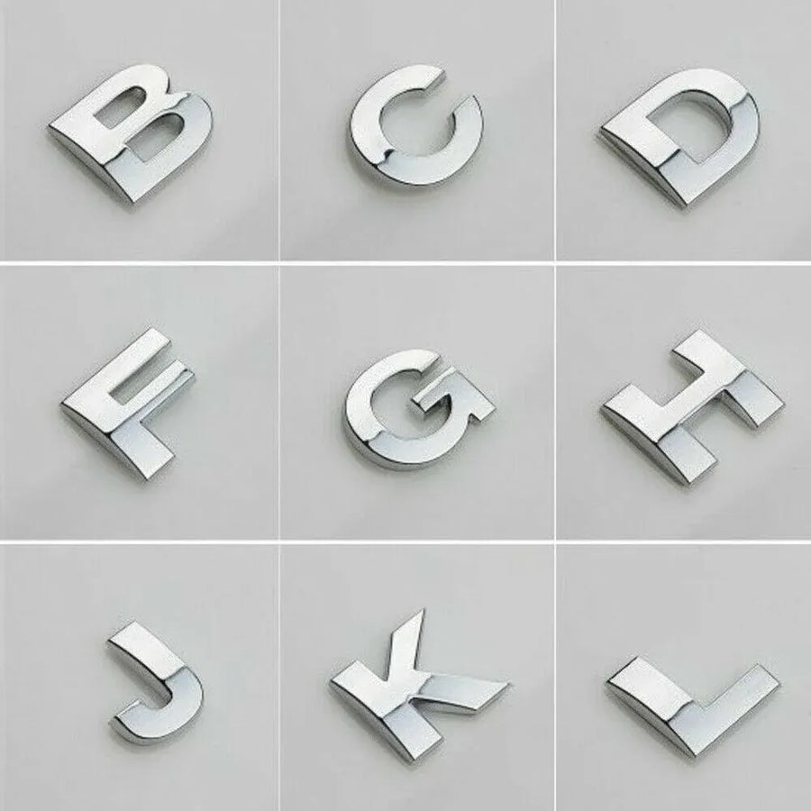 A-Z Alphabet Letters Car Sticker Self Adhesive Auto Badge Emblem 3D Chrome Good - Number 3