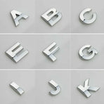 A-Z Alphabet Letters Car Sticker Self Adhesive Auto Badge Emblem 3D Chrome Good - Number 3