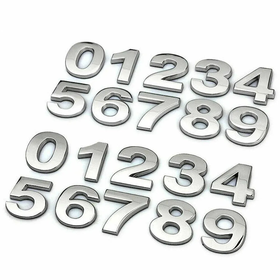 A-Z Alphabet Letters Car Sticker Self Adhesive Auto Badge Emblem 3D Chrome Good - Number 3