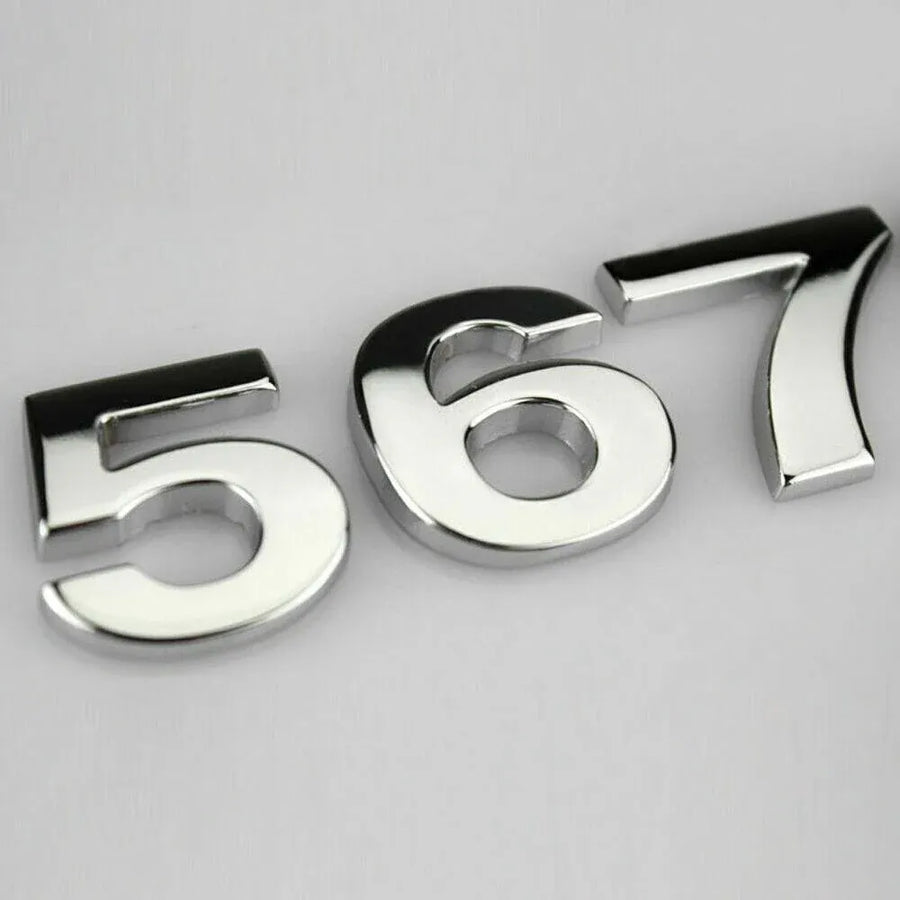 A-Z Alphabet Letters Car Sticker Self Adhesive Auto Badge Emblem 3D Chrome Good - Number 3
