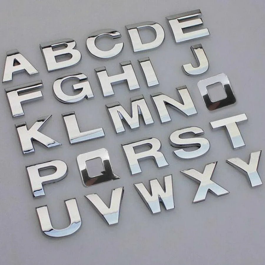 A-Z Alphabet Letters Car Sticker Self Adhesive Auto Badge Emblem 3D Chrome Good - Number 3
