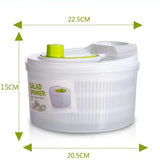 Large Salad Spinner 3L Vegetable Washer Dryer Bowl for Lettuce Spinach Broccoli - Top-Down View