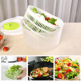 Large Salad Spinner 3L Vegetable Washer Dryer Bowl for Lettuce Spinach Broccoli - 45-Degree Angle