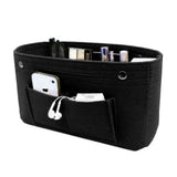 Travel Organiser Handbag Felt Bag Tote Insert Liner Purse Pouch Women 25*16*9Cm - Light Grey - 45-Degree Angle