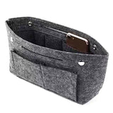 Travel Organiser Handbag Felt Bag Tote Insert Liner Purse Pouch Women 25*16*9Cm - Light Grey