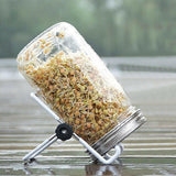 Seed Sprouting Lids Tools Strainer Screen Kits For Wide Mouth Mason Canning Jar - 1SET - 45-Degree Angle