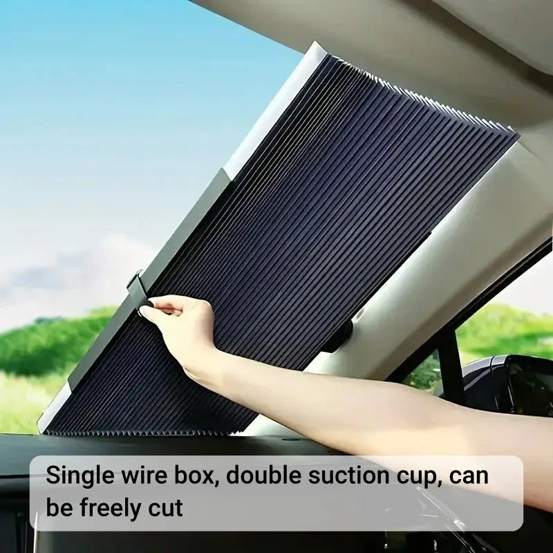 Retractable Folding Sunshade Car Curtain Blackout Window Shade Vehicle Sun Block