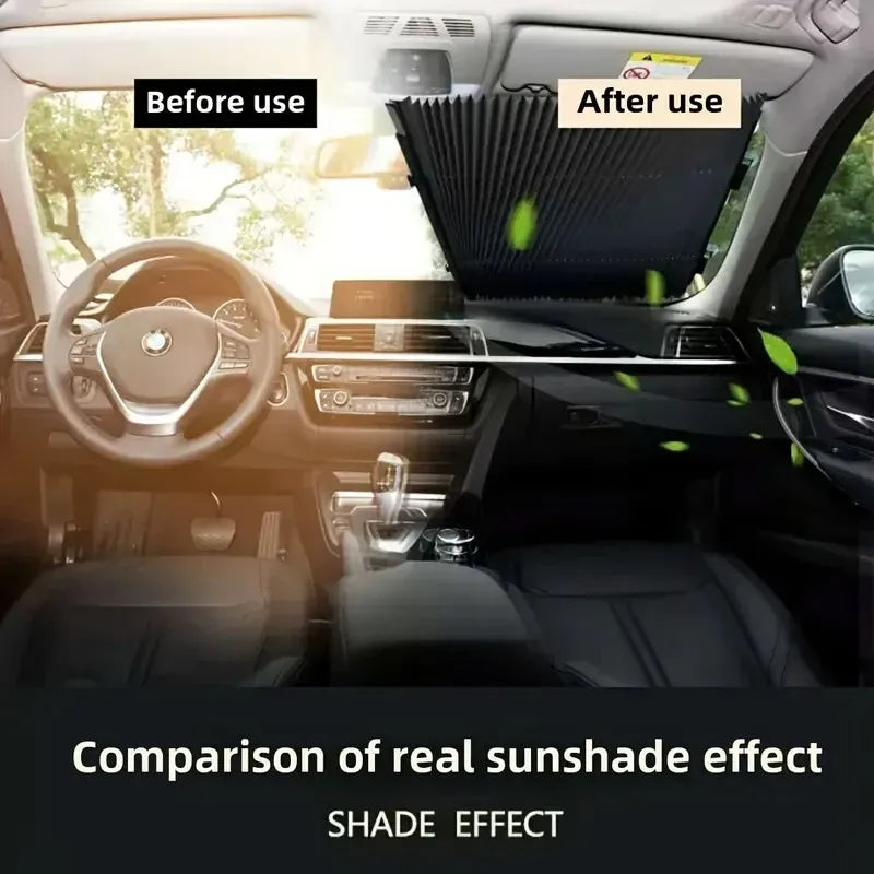 Retractable Folding Sunshade Car Curtain Blackout Window Shade Vehicle Sun Block