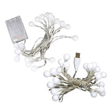 Bulb Ball Fairy String Strips Lights Home Garden Lamp Halloween Xmas Party - 3M Battery (not included) - Front View