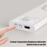 Ultra-Thin Intelligent LED Motion-Sensing Light Bar Rechargeable Strip Lamp - Ordinary Model - White 50cm - 45-Degree Angle