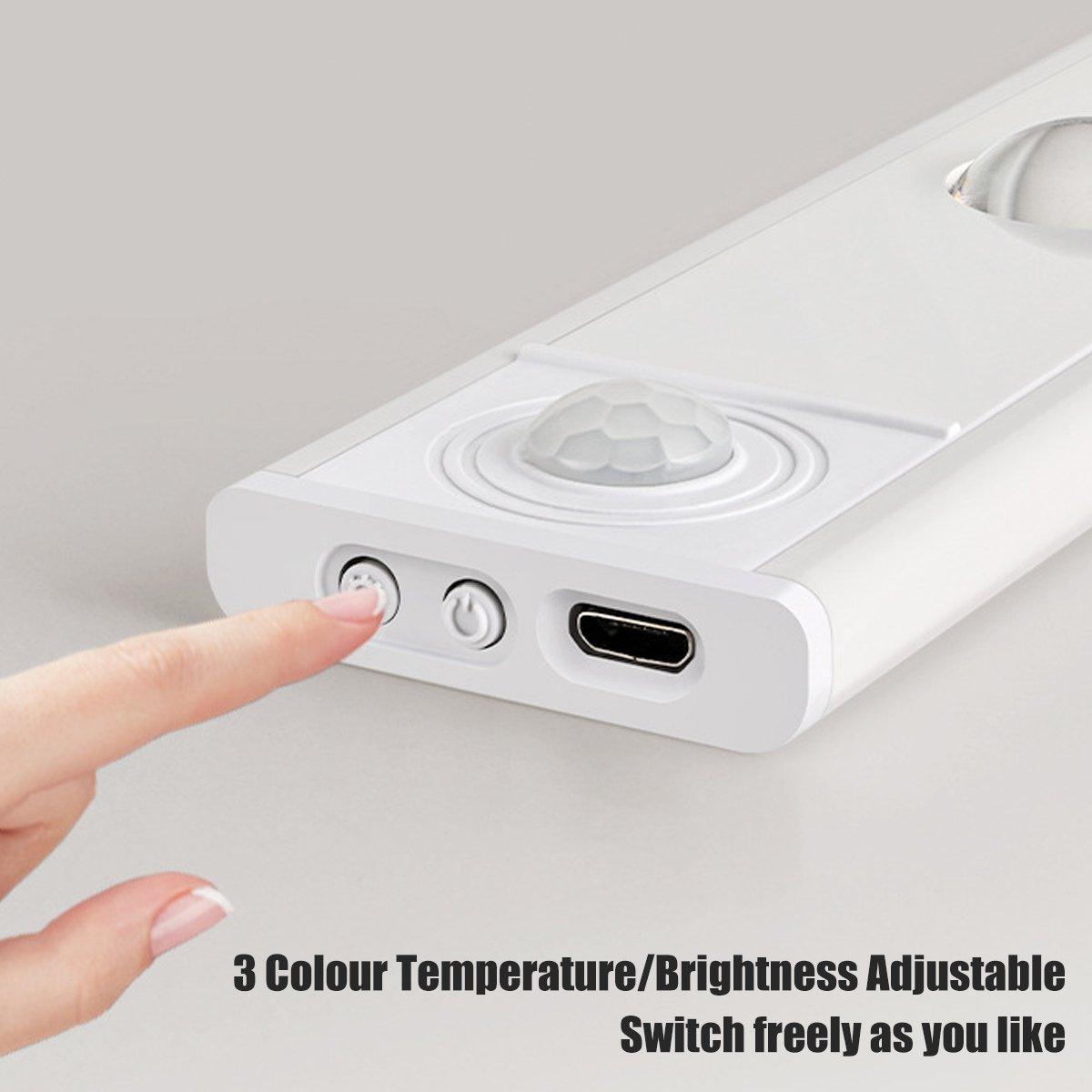 Ultra-Thin Intelligent LED Motion-Sensing Light Bar Rechargeable Strip Lamp - Ordinary Model - White 60cm