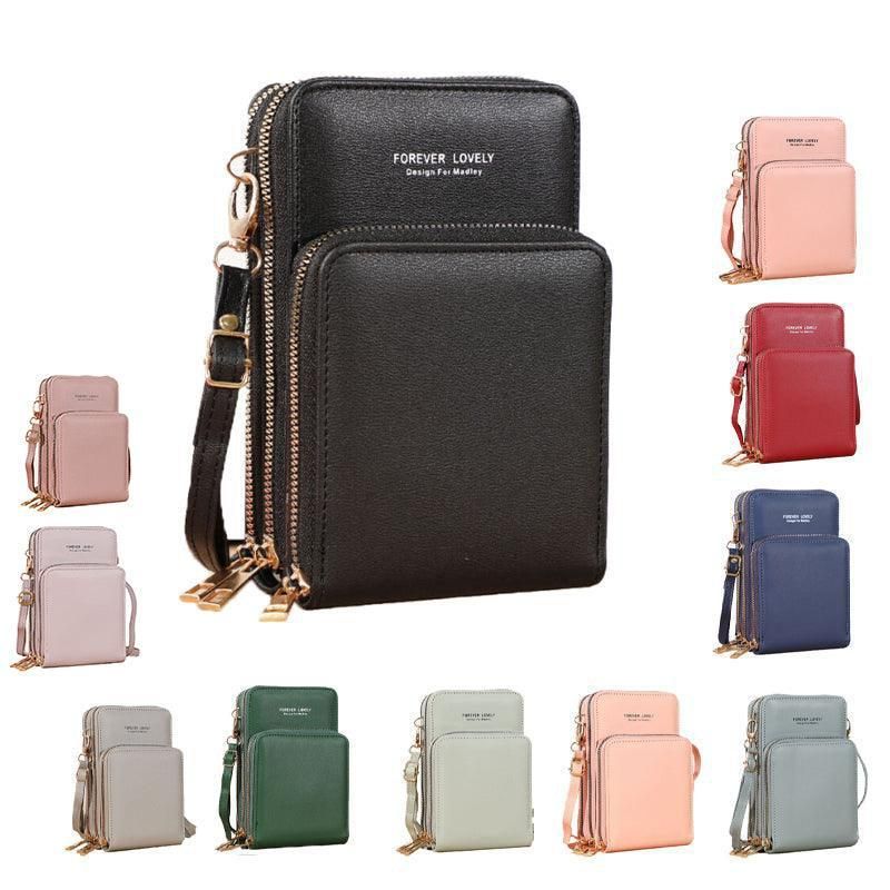 Women Crossbody Phone Purse Touch Screen Bag Rfid Blocking Wallet Shoulder Strap - Light Purple