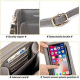 Women Crossbody Phone Purse Touch Screen Bag Rfid Blocking Wallet Shoulder Strap - Light Purple - Close-Up Angle