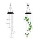 Wind Chimes Solar Powered Led Lights Changing Hanging Garden Yard Outdoor Decor - Hummingbird