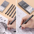 6 Pcs Set 6 Sizes Micro Pen Fineliner Ink Pens Waterproof Fine Point Line Black