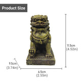 Resin Guardian Lion Statue Ornament Aquarium Decor Fish Tank Desktop Display - Side View