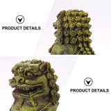 Resin Guardian Lion Statue Ornament Aquarium Decor Fish Tank Desktop Display - Low Angle