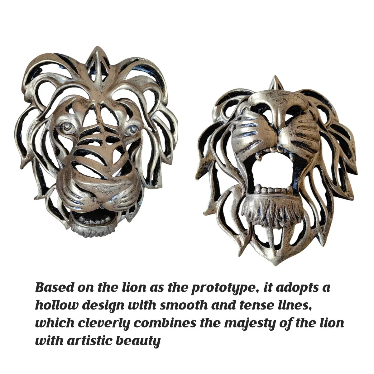 Lion Head Wall Decor Resin Wall Hanging Sculpture Home Living Room