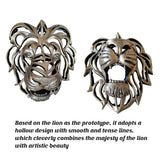 Lion Head Wall Decor Resin Wall Hanging Sculpture Home Living Room - Rear View