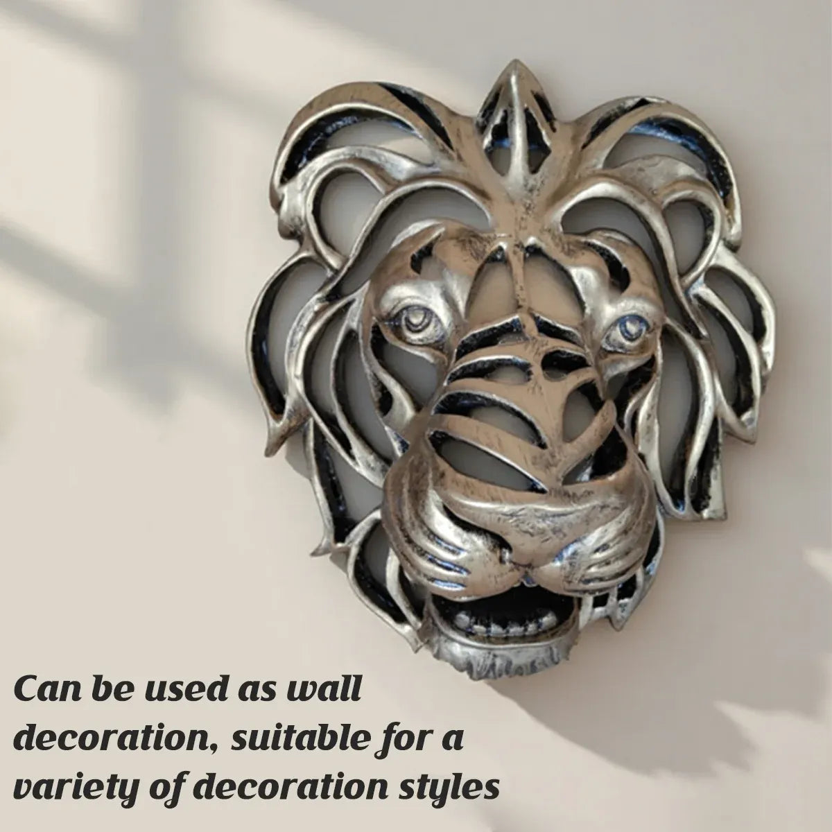 Lion Head Wall Decor Resin Wall Hanging Sculpture Home Living Room