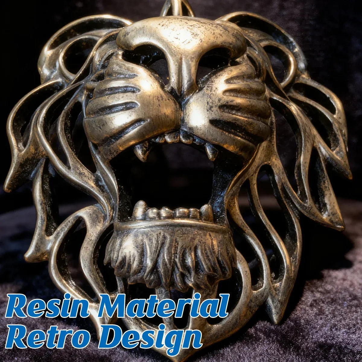 Lion Head Wall Decor Resin Wall Hanging Sculpture Home Living Room