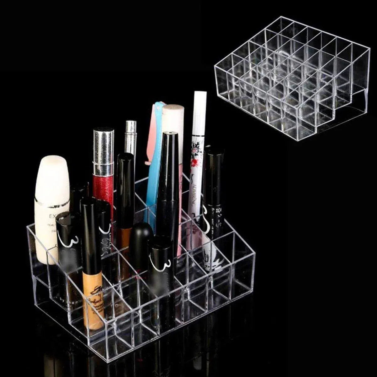 3pcs Transparent Lipstick Organizer Cosmetic Holder Storage Box for Makeup