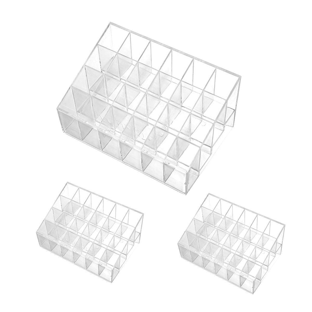 3pcs Transparent Lipstick Organizer Cosmetic Holder Storage Box for Makeup